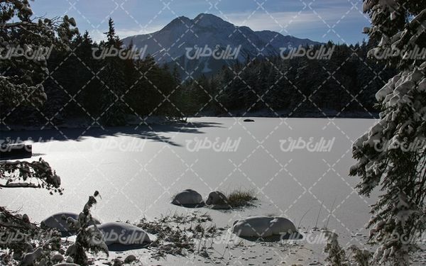 تصویر با کیفیت چشم انداز زمستان به همراه فصل زمستان و چشم انداز برفی