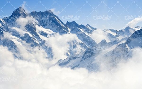 تصویر با کیفیت منظره  برفی به همراه فصل زمستان و چشم انداز برفی