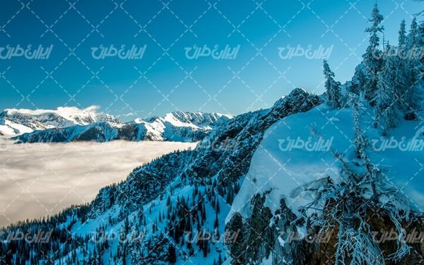 تصویر با کیفیت منظره فصل زمستان به همراه فصل زمستان و چشم انداز برفی