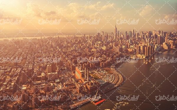 تصویر با کیفیت معماری سازه همراه با عکس شهر و ساختمان