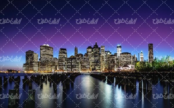 تصویر با کیفیت شهر مدرن همراه با عکس شهر و ساختمان