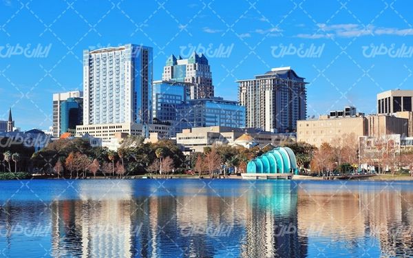 تصویر با کیفیت شهر مدرن همراه با عکس شهر و ساختمان