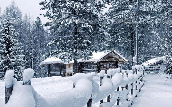 تصویر با کیفیت منظره زیبای زمستان به همراه برف و طبیعت برفی