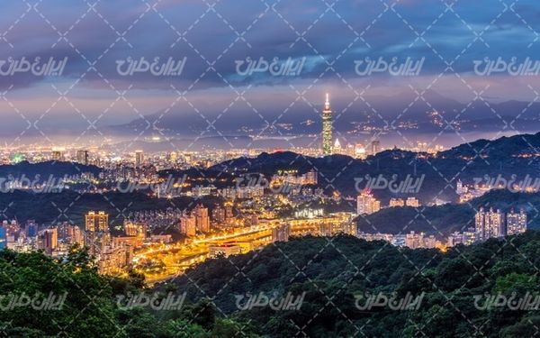 تصویر با کیفیت منظره شهر با عکس شهر و ساختمان