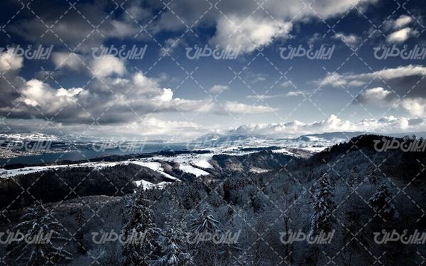 تصویر با کیفیت طبیعت زیبای زمستان به همراه برف و طبیعت برفی