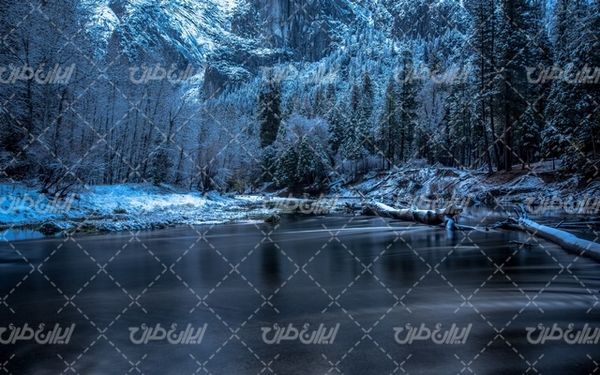 تصویر با کیفیت طبیعت زیبای زمستان به همراه برف و طبیعت برفی