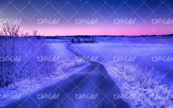 تصویر با کیفیت منظره زیبای فصل سرما به همراه برف و طبیعت برفی