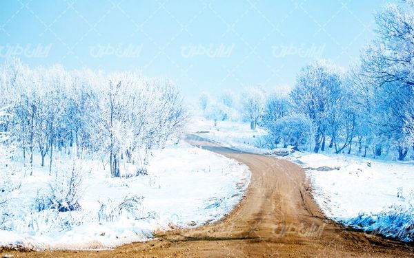 تصویر با کیفیت منظره زیبای برف به همراه برف و طبیعت برفی