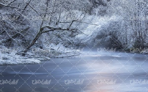 تصویر با کیفیت منظره زیبای برف به همراه برف و طبیعت برفی