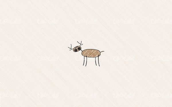 تصویر با کیفیت نقاشی گوزن همراه با تصویر زمینه و بک گراند