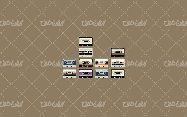 تصویر با کیفیت نوار کاست همراه با تصویر زمینه و بک گراند