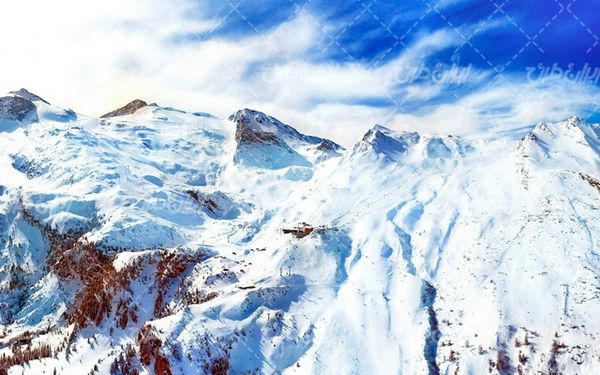 تصویر با کیفیت منظره زیبای طبیعت زمستان به همراه برف و منظره برفی