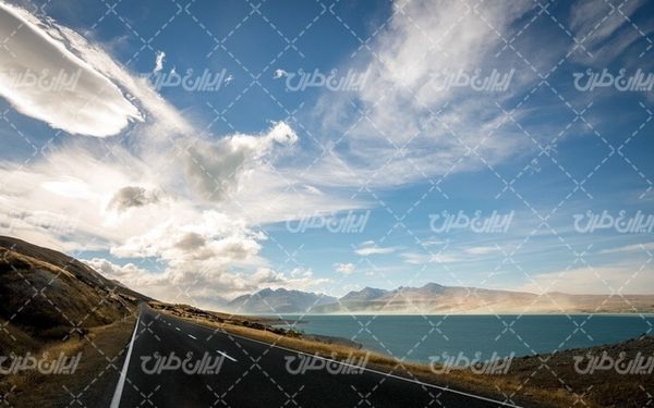 تصویر با کیفیت طبیعت زیبا همراه با منظره و چشم انداز زیبای جاده