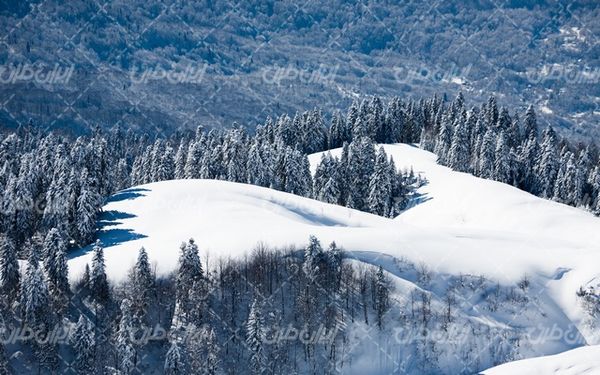 تصویر با کیفیت چشم انداز زمستان همراه با منظره و طبیعت زیبا