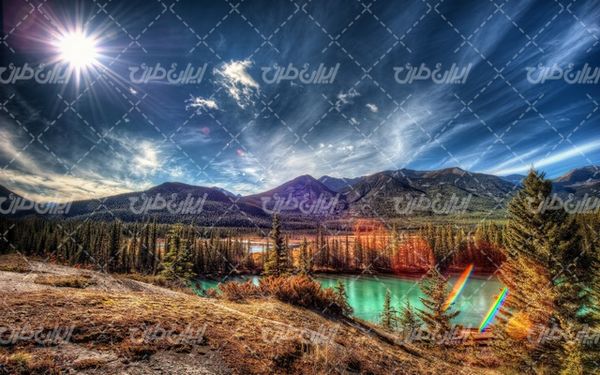 تصویر با کیفیت چشم انداز زیبای اسکله همراه با منظره و طبیعت زیبا