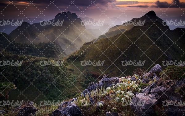 تصویر با کیفیت چشم انداز زیبای کوه همراه با منظره و طبیعت زیبا