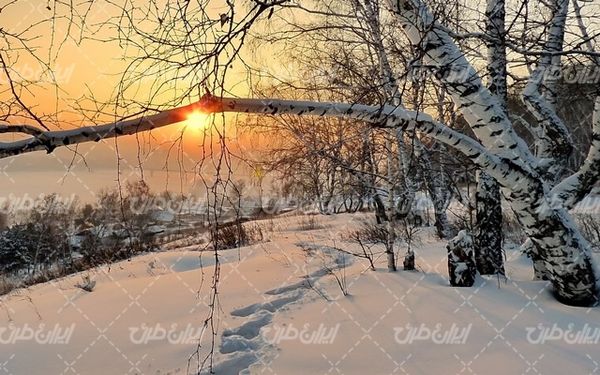 تصویر با کیفیت چشم انداز زیبای فصل زمستان با منظره دیدنی و طبیعت زیبا