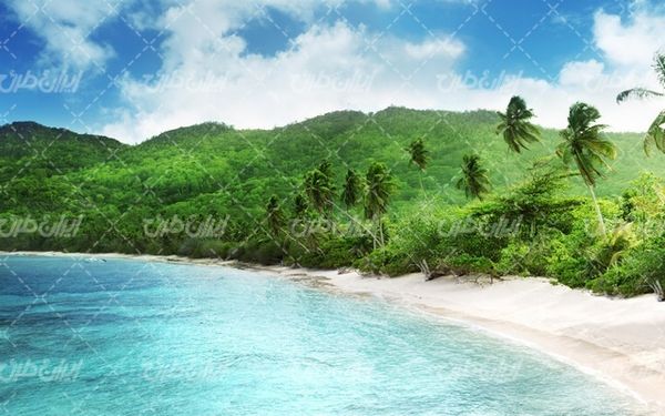 تصویر با کیفیت چشم انداز زیبای جزیره همراه با منظره دیدنی و طبیعت زیبا