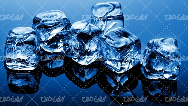 وکتور برداری یخ قالبی همراه با یخ و تکه های یخ