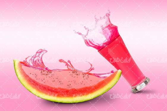 تصویر با کیفیت آب میوه همراه با هندوانه و آبمیوه