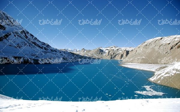 تصویر با کیفیت چشم انداز زیبای برفی به همراه برف و طبیعت برفی