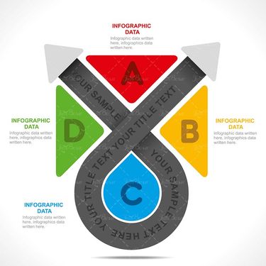 وکتور اینفوگرافی گرافیکی حروف انگلیسی