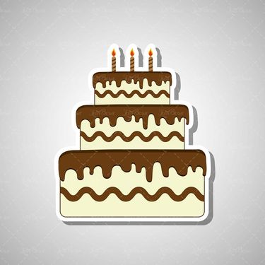 وکتور کیک تولد شمع کیک جشن قنادی کیک با روکش شکلات