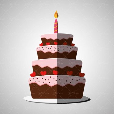 وکتور کیک تولد شمع کیک جشن قنادی کیک کاکائویی