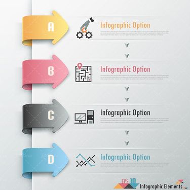 وکتور اینفوگرافی چرخ دنده مانیتور حروف انگلیسی