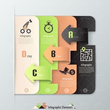 وکتور اینفوگرافی ساعت کرنومتر آیکن چرخ دنده