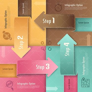 وکتور اینفوگرافی لیبل رنگی اینفوگرافی رنگی ،لیبل گرافیکی