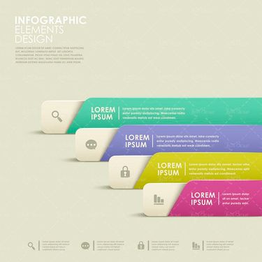 وکتور آیکن قفل آیکن ذره بین اینفوگرافی رنگی
