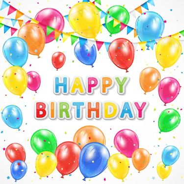 وکتور  بادکنک رنگارنگ جشن تولد لوازم تزئینی جشن