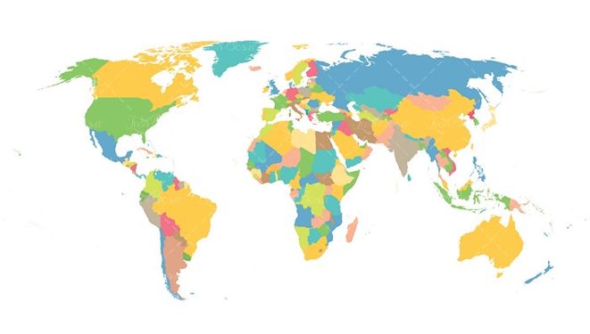 وکتور نقشه دنیا نقشه جهان کره زمین 1