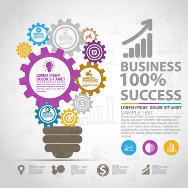 وکتور  چرخ دنده اینفوگرافی آیکن وای فا علامت دلار