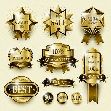 وکتور لیبل برچسب  طلایی لیبل خورشید