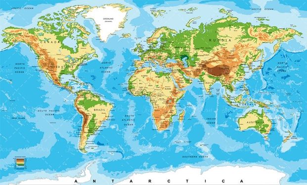 وکتور نقشه جهان اقیانوس کره زمین نقشه دنیا 1