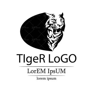 وکتور لوگوی ببر  حیوان گوشت خوار پلنگ ببر