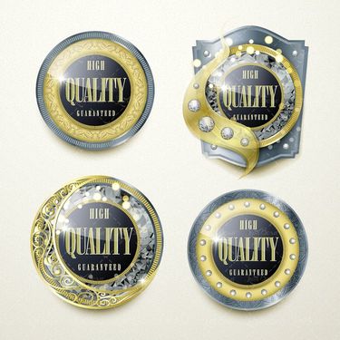 وکتور آرم علامت نشان لیبل برچسب لیبل طلایی