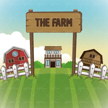 وکتور  مزرعه حیوانات  چمنزار علفزار انبار حصار چوبی