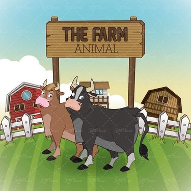 وکتور  مزرعه حیوانات  چمنزار علفزار انبار دام پروری گاوداری