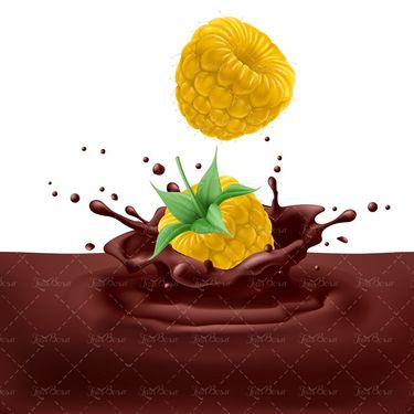 وکتور توت فرنگی زرد شکلات کاکائویی شیرینی