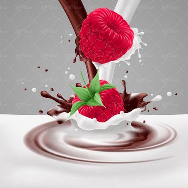 وکتور توت فرنگی شیر شکلات شیر کاکائو لبنیات