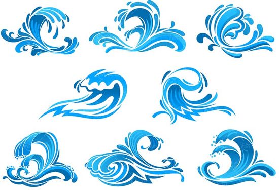 وکتور آب موج موج دریا