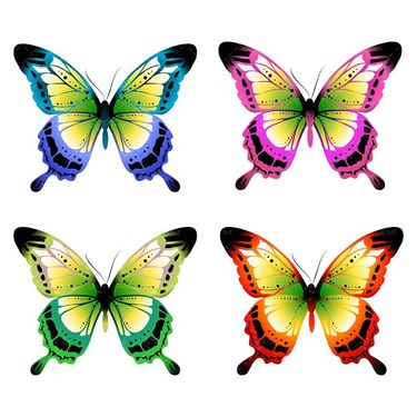 پروانه سه بعدی وکتور پروانه رنگی