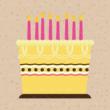 وکتور شیرینی سرا کیک خامه ای کیک تولد شمع