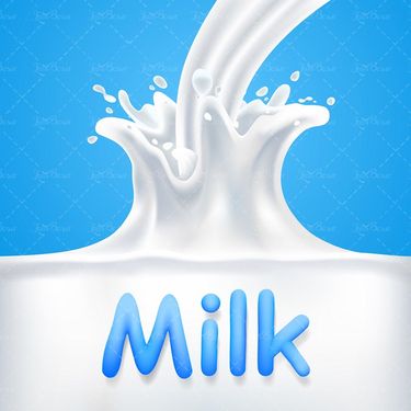 وکتور شیر لبنیات شیر تازه ریخته شدن شیر داخل ظرف