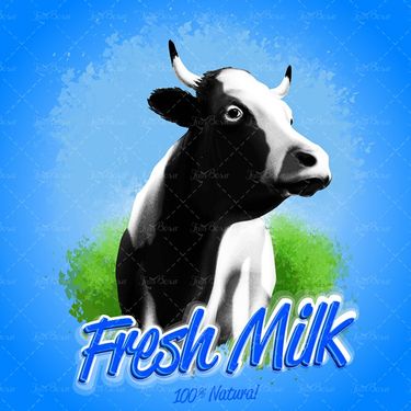 وکتور گاو شیر تازه بک گراند لبنیات