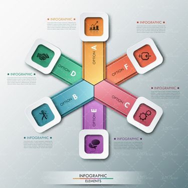 وکتور اینفوگرافی آیکن دست آیکن چرخ دنده