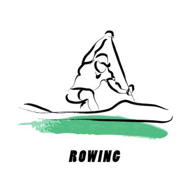 وکتور قایق سواری کایاک سواری لوگو ورزشی لوگوی قایق سواری